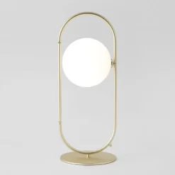 ABBACUS Hohe Tischleuchte in matt Gold