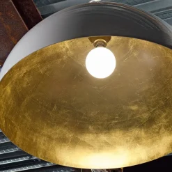 AMEDEO Halbkugel Pendelleuchte mit Blattsilber, Blattgold oder Kupfer