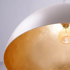 AMEDEO Halbkugel Pendelleuchte mit Blattsilber, Blattgold oder Kupfer