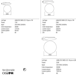 ANITA IP44 Glas-Deckenleuchte