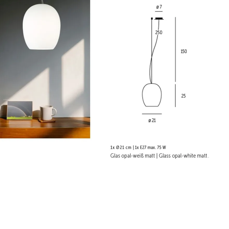 ANUA Hochwertige Glas-Pendelleuchte