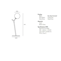 ATOM Hohe Tischleuchte in minimalistischem Design