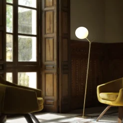 ATOM Minimalistische Design Stehleuchte mit Glaskugel