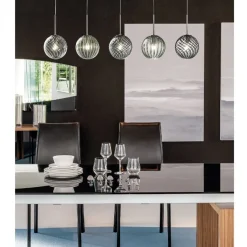 BALOU 5-flammige Glas-Pendelleuchte