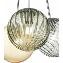 BALOU 5-flammige Glas-Pendelleuchte