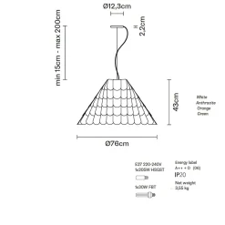 BARBEAU Große Design Hängeleuchte