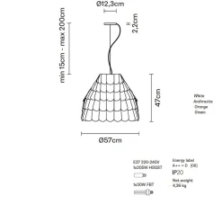 BARBEAU Große Design Hängeleuchte