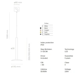 BCN 30 LED Pendelleuchte mit flachem Schirm