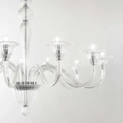 BEAU Italienischer Glas-Kronleuchter 8-flammig
