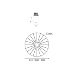 BICICLI B/W Dekorative Wandleuchte Ø 30 cm, 60 cm od. 90 cm