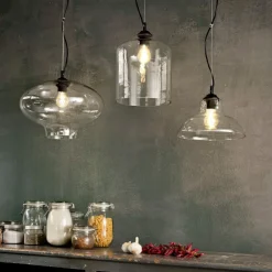 BISTRO Pendelleuchten mit Glasschirm in Klar oder Rauch