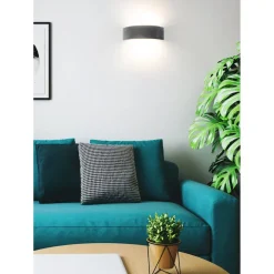 BOGGA Halbrunde LED Wandleuchte aus Leichtbeton