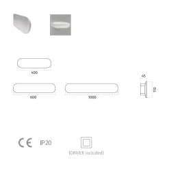 BONNI Lange Wandleuchte mit LED Up- und Downlight