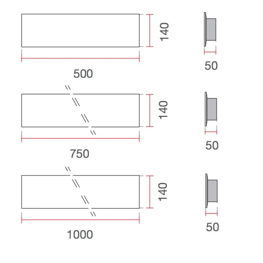 BRANCO Lange Wandleuchte mit LED Up- und Downlight