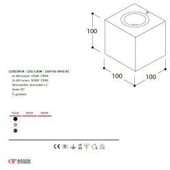 BRIX OUT IP65 Quadratische LED Wandleuchte - 2-flammig