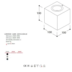 BRIX OUT IP65 Quadratische LED Wandleuchte - 1-flammig