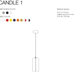 CANDLE 1 Design Pendelleuchte zylindrisch
