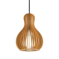 CLAIR Pendelleuchte mit Lampenschirm aus Holz