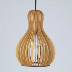 CLAIR Pendelleuchte mit Lampenschirm aus Holz