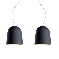 CLAVIO Design Doppel-Pendelleuchte mit Keramik-Schirm