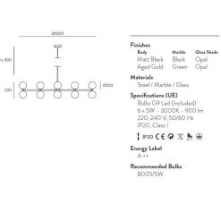 DALT Design Wandleuchte mit Mamor