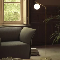 DAVOS Moderne Design Stehleuchte mit Glaskugel