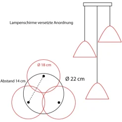 Deckenbaldachin mit drei Auslässen