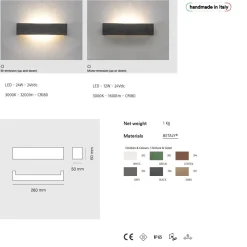 DEFINE Rechteckige Außenwandleuchte indirektes Licht