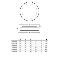DIAMO Flache runde Wandleuchte aus Glas