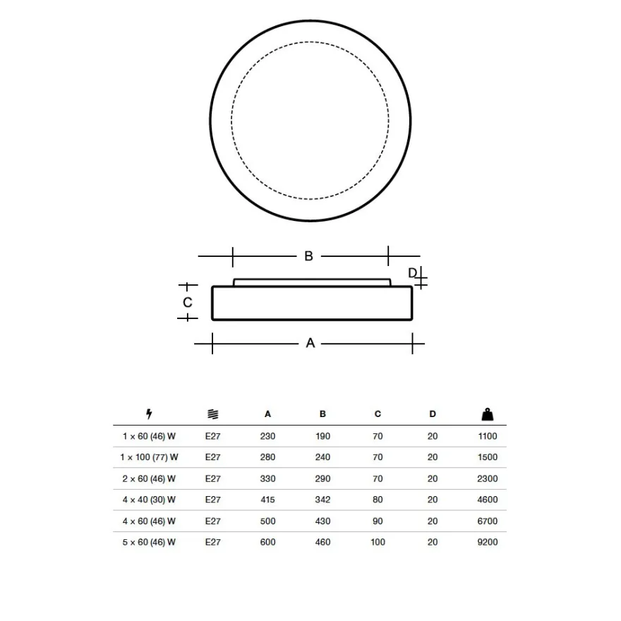DIAMO Flache runde Wandleuchte aus Glas