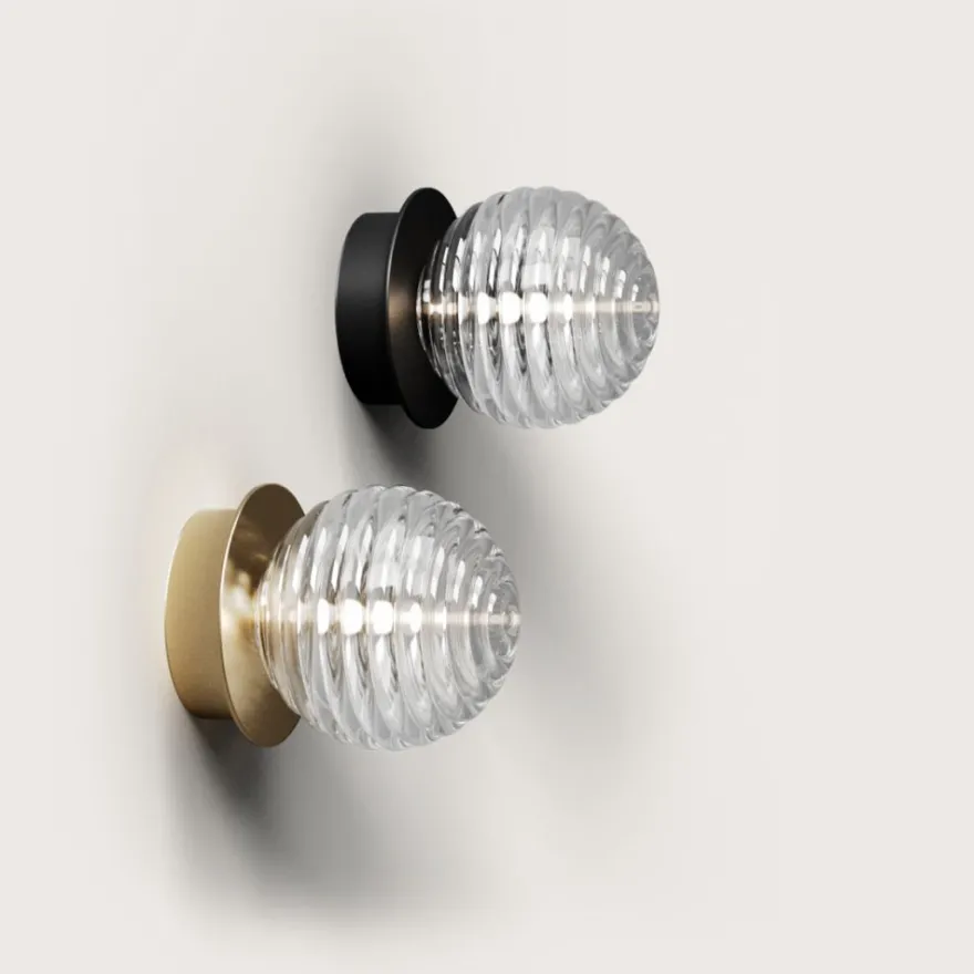 DOUL Kleine Wandlampe mit Glasschirm