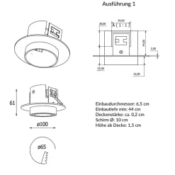 Einbau-Deckenfassung GU10
