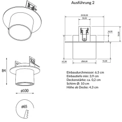Einbau-Deckenfassung GU10