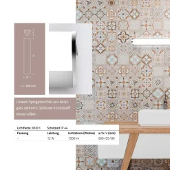 EOS Längliche Wandleuchte für Bad 60 cm Licht in moderner Optik
