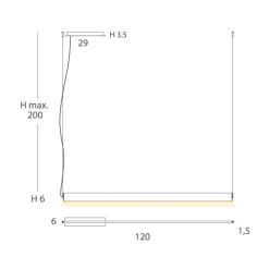 ESPADA Elegante LED Hängeleuchte - 120 cm