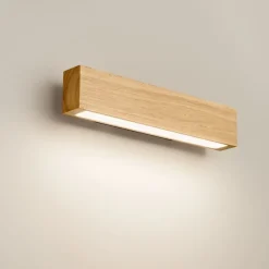 FELO Schmale LED Wandlampe aus Holz