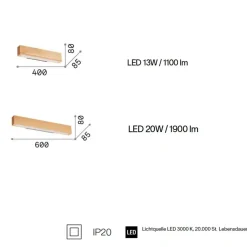 FELO Schmale LED Wandlampe aus Holz