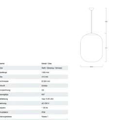 FIBY Hängeleuchte aus Messing - Kugelschirm opal