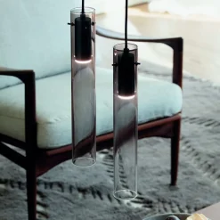 FIOLA Zylindrische Glas-Pendelleuchte