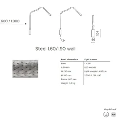 FLEXILED Wandleuchte mit flexiblen Wandarm Stahl
