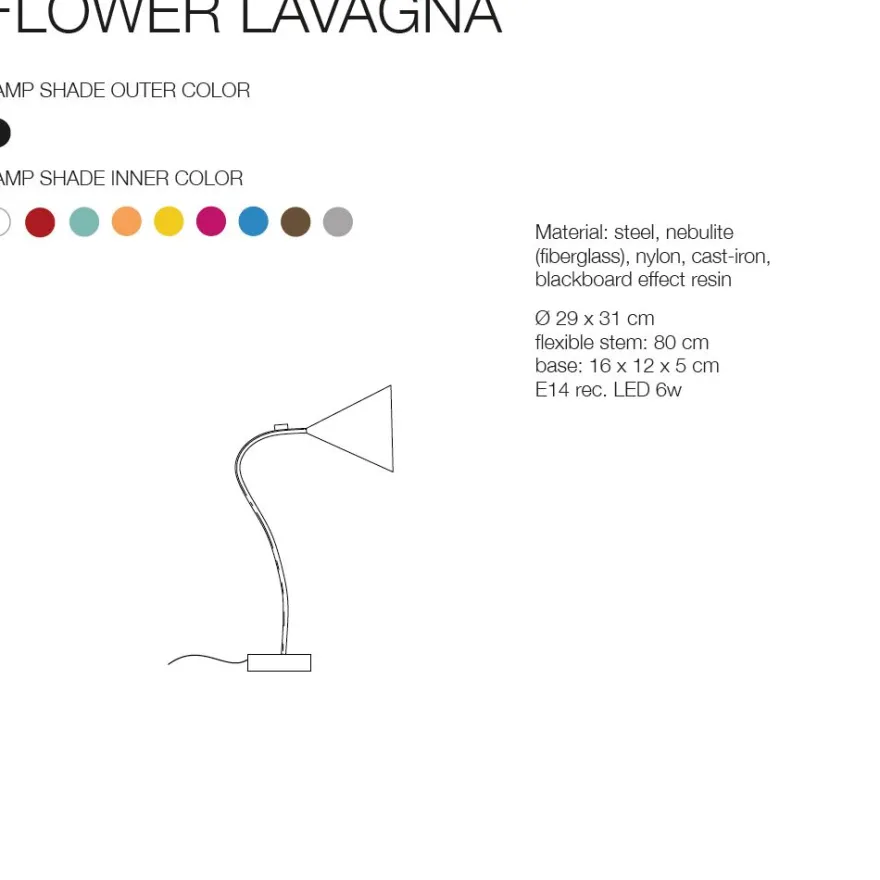 FLOWER LAVAGNA Design Bodenstehleuchte aus Italien