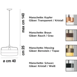 FUTURA Goße Glas-Hängeleuchte