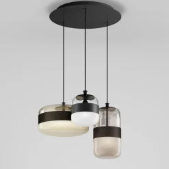 FUTURA Italienische Glaspendelleuchte 3-flammig
