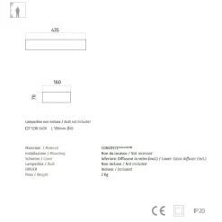 GINO Halbrunde Wandleuchte aus Leichtbeton