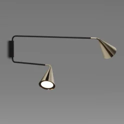 GORDON 2-flammige Italienische Wandleuchte mit beweglichen Schirmen