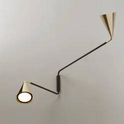 GORDON 2-flammige Italienische Wandleuchte mit beweglichen Schirmen