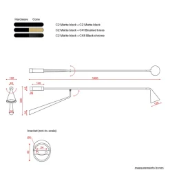 GORDON Wandleuchte mit langem Wandarm und beweglichem Schirm