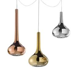 GRANDA 3-flammige Design Hängeleuchte in glänzend Metallic