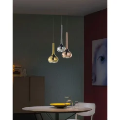 GRANDA 3-flammige Design Hängeleuchte in glänzend Metallic