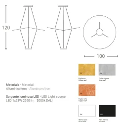 Große Design-Hängeleuchte mit 100 cm Durchmesser